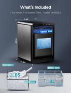 Countertop Nugget Ice Maker, 44Lbs/24H Pebble Ice Machine with Self-Cleaning