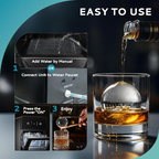 Crystal Clear Ice Ball Maker Countertop – 144pcs/Day, Self-Cleaning, Perfect for Whiskey & Spirits