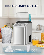Countertop Nugget Ice Maker | 40lbs/Day, Auto-Cleaning, 2Qt Reservoir, Compact Stainless Steel
