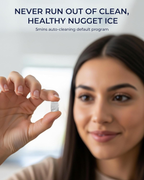 Countertop Nugget Ice Maker | 40lbs/Day, Auto-Cleaning, 2Qt Reservoir, Compact Stainless Steel