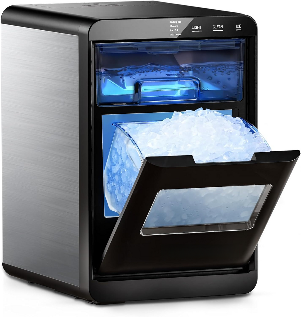 Countertop Nugget Ice Maker, 44Lbs/24H Pebble Ice Machine with Self-Cleaning