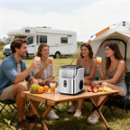 Countertop Nugget Ice Maker with Scoop & Basket, 35Lbs/24H Self-Cleaning Pellet Ice Machine, Stainless Steel Silver